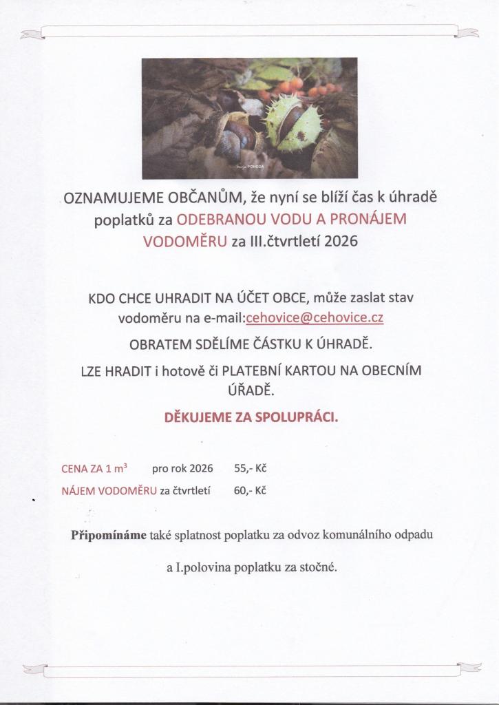 Odebraná voda III.čtvrtletí